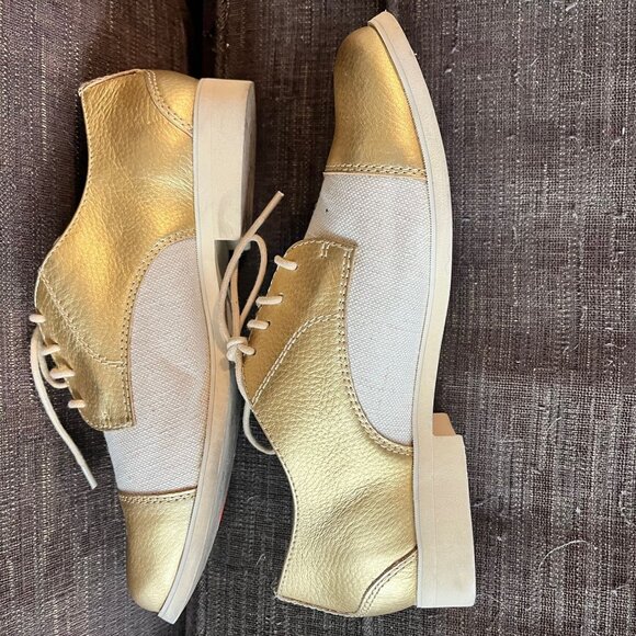 G.H. BASS Vintage Leather and Fabric Saddle Shoe Size 6.5 - Picture 3 of 8